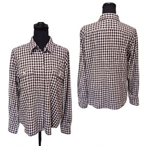 Lauren RL Gingham Check Flannel Blouse